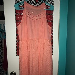 Pink High Neck Dress
